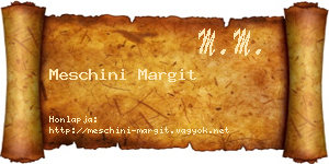 Meschini Margit névjegykártya